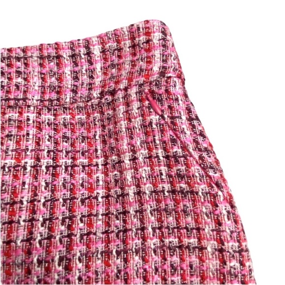 White House Black Market Pink Tweed Pencil Skirt W/ Zippered Pockets Sz 6 NWT - Picture 9 of 10
